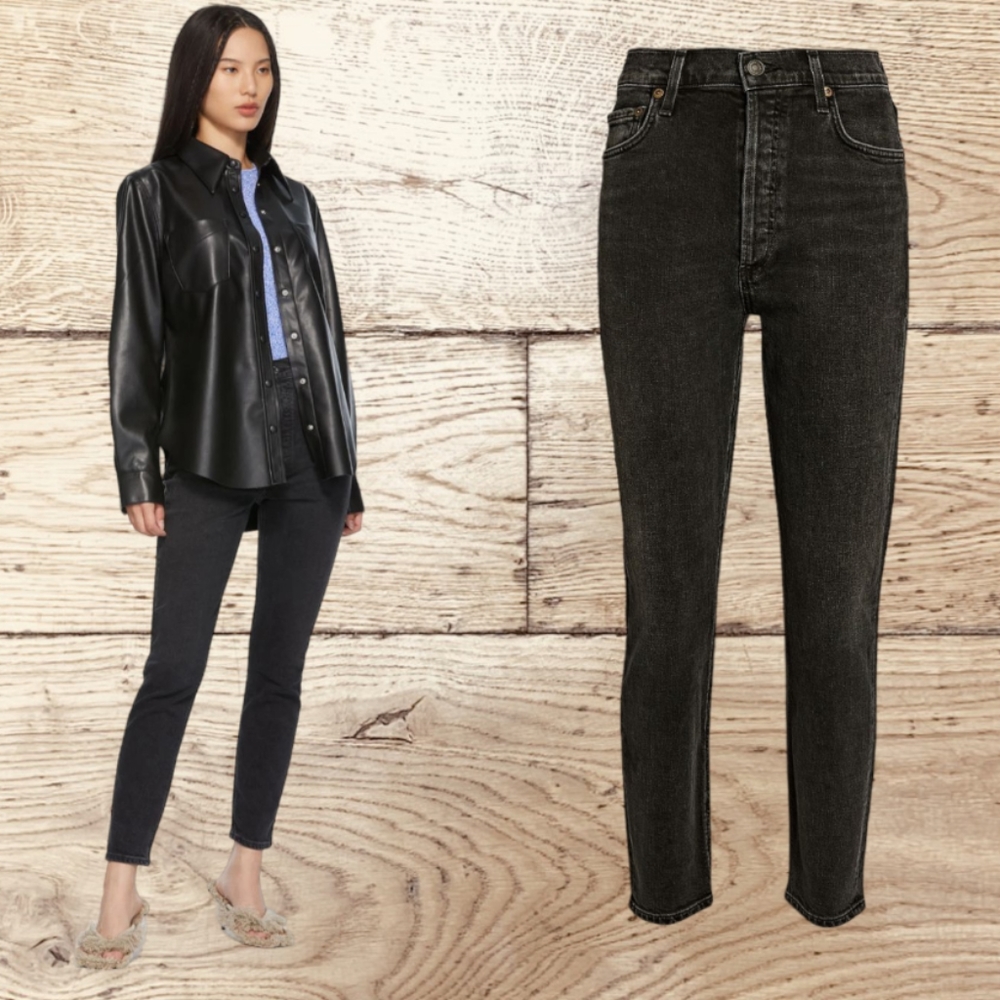 Agolde Black Skinny Jeans Contemporary Style